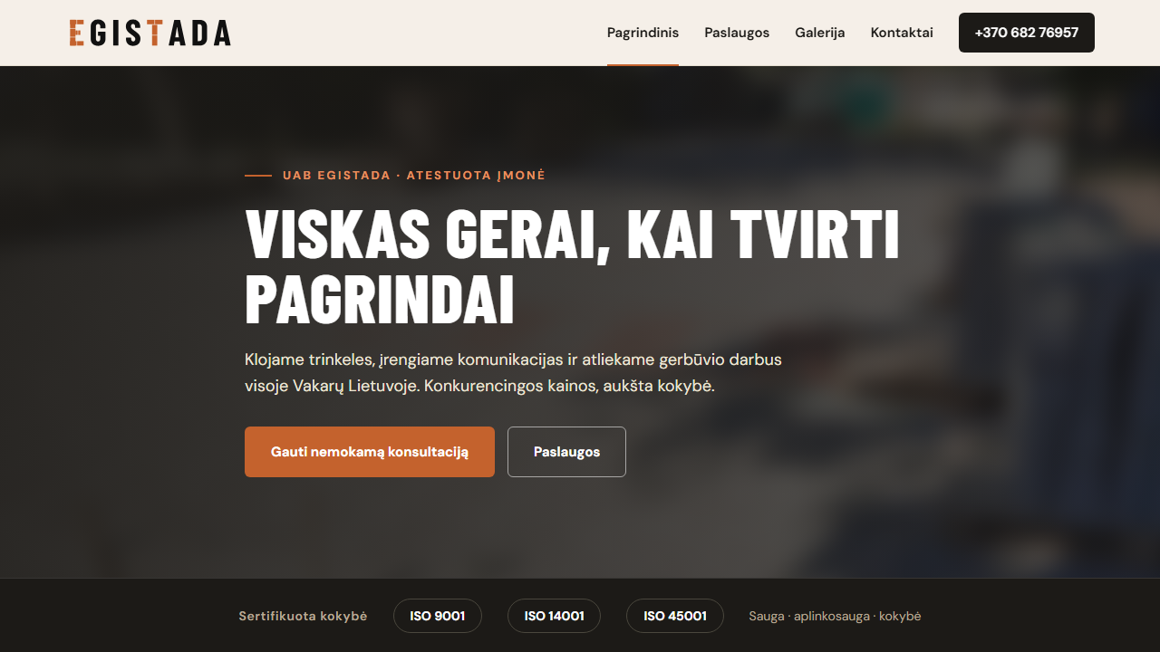 Egistada.lt — atliktas projektas