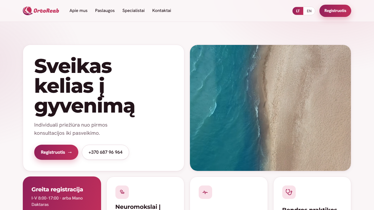 OrtoReab.lt — atliktas projektas